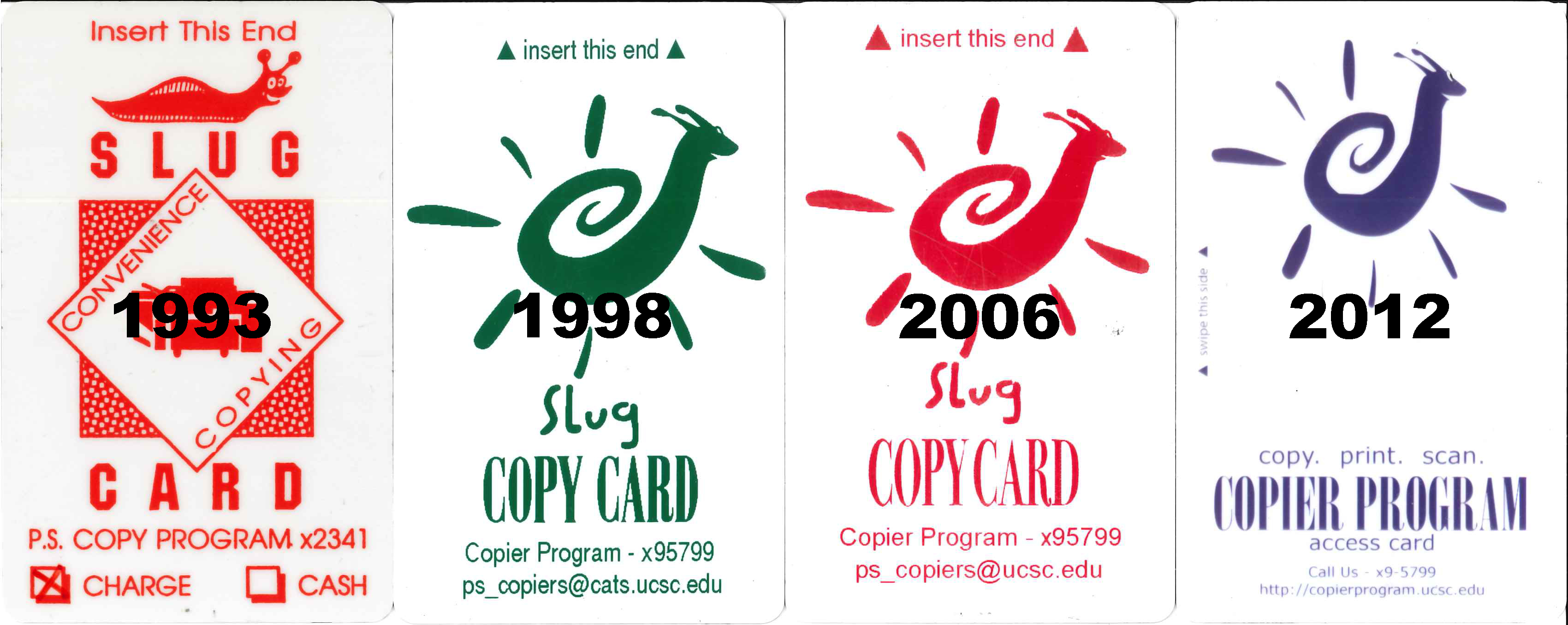 image of past printer slug cards